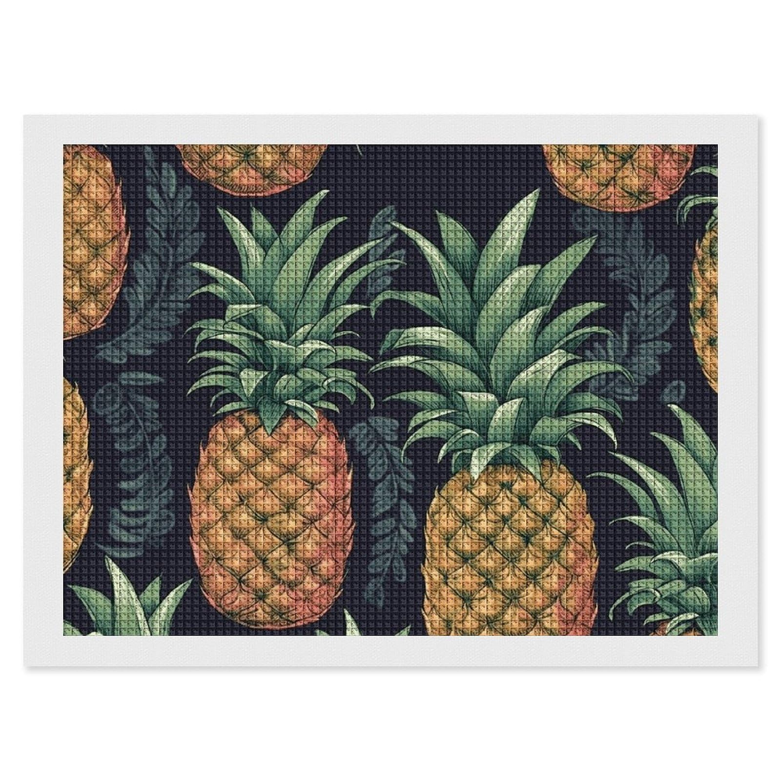 NONHAI Diamond Painting Kits for Adults - DIY Diamond Art Kits for Beginners - Full 5D Paint Drill Diamond Dots Paintings- Pineapple Diamonds Pictures Gem Art and Craft Wall Decor 12"x16"