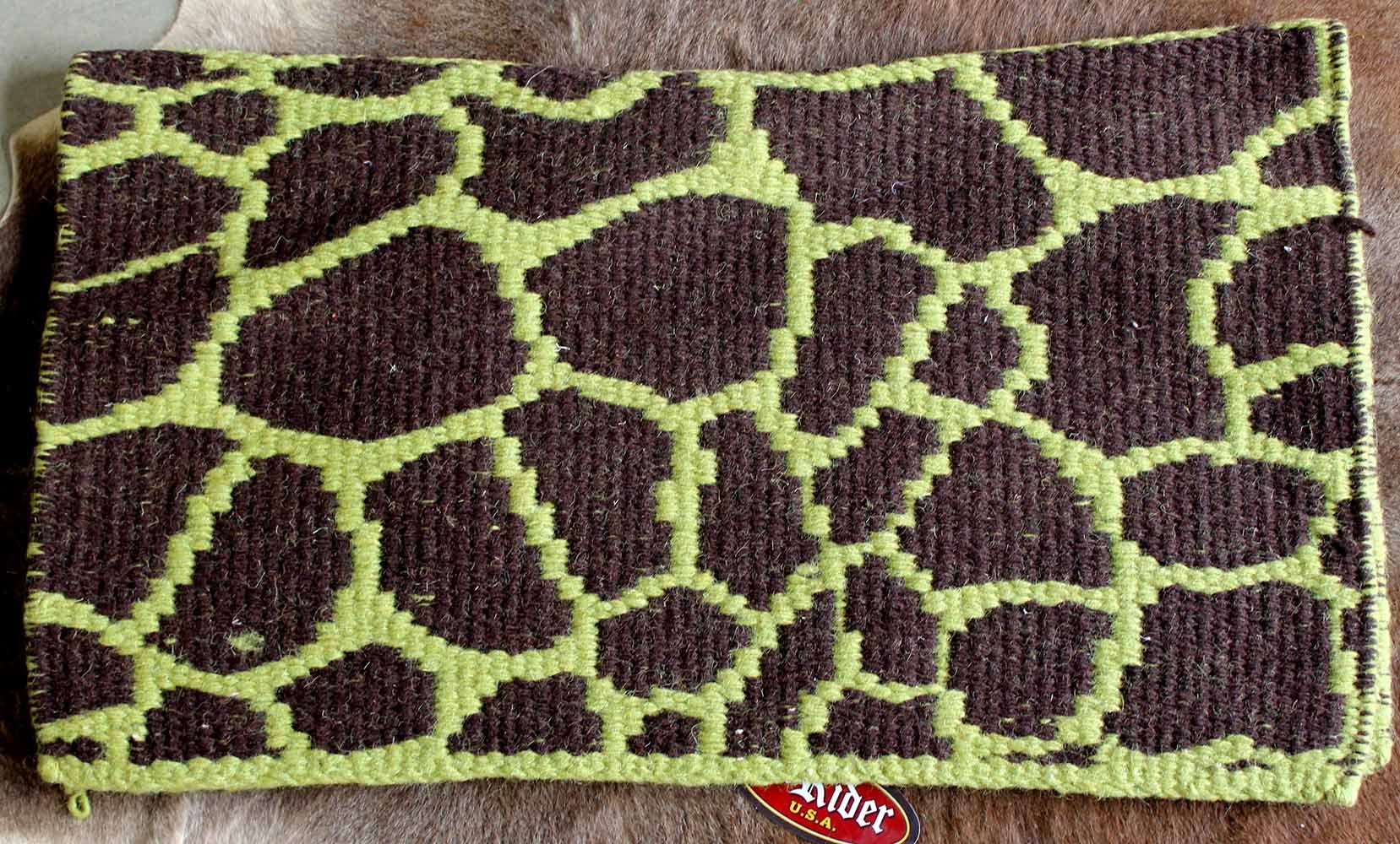 ProRider Horse Wool Western Show Trail Saddle Blanket Rodeo Pad Rug Lime Green 3671Con