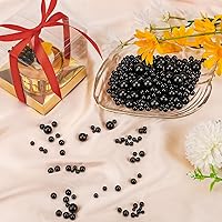 Vista 4 de Suream Cuentas para brochas de maquillaje, 1300 unidades, cuentas redondas negras, sin agujeros, de 0.315 in/0.31 pulgadas, perlas de relleno
