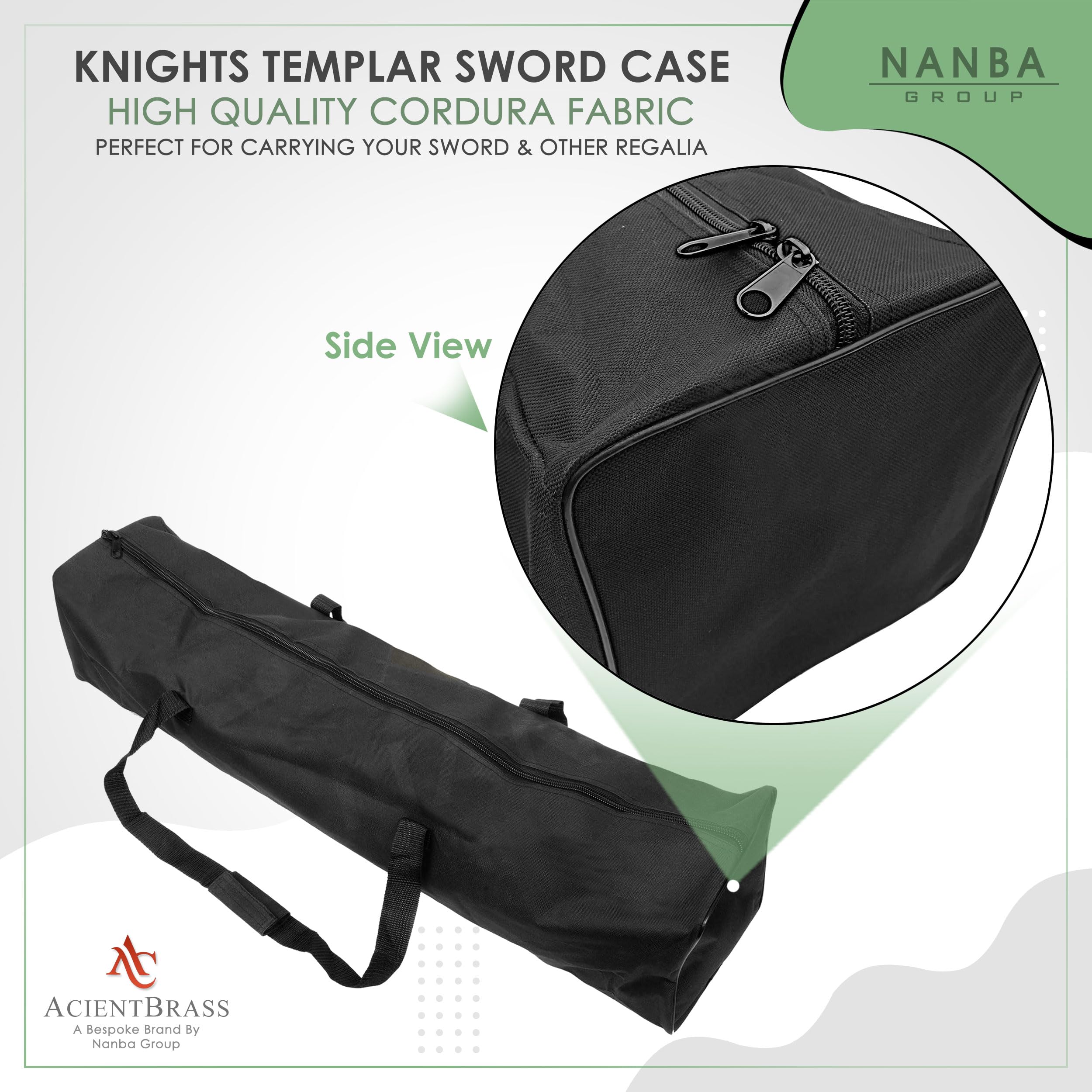 ACIENTBRASS Masonic Knights Templar Sword Case Bag – Black Imitation Leather| Sheath & Carrying Cover for Ceremonial Masonic Swords