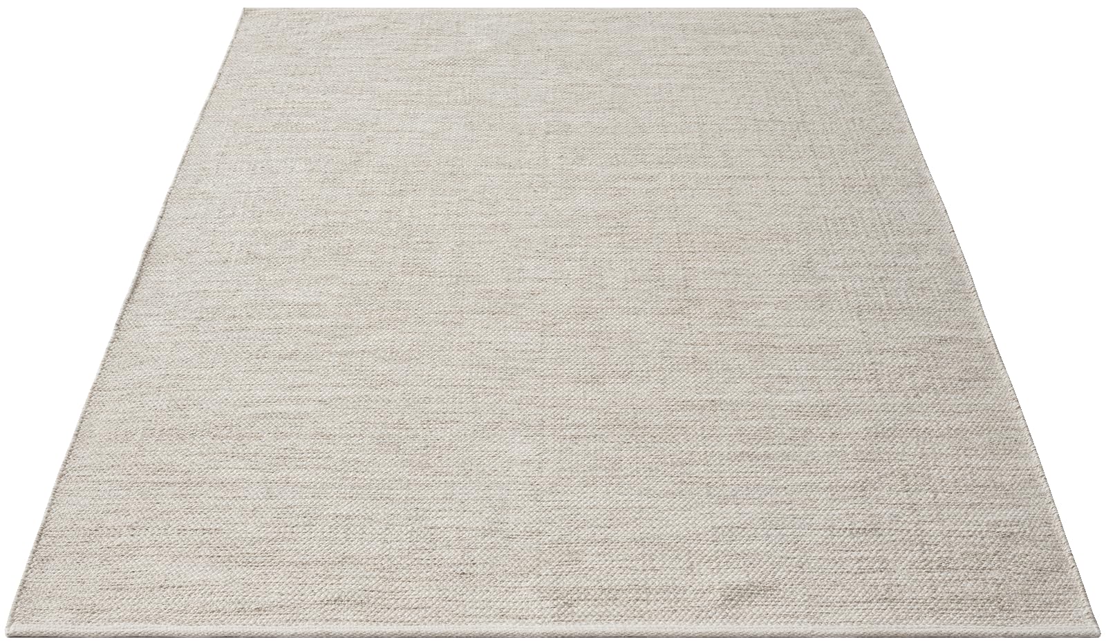 the carpet Boho Natur Wool Tappeto in lana intrecciato a mano in un look boho scandinavo naturale, fatto a mano per uno stile unico, beige crema, 120 x 170 cm
