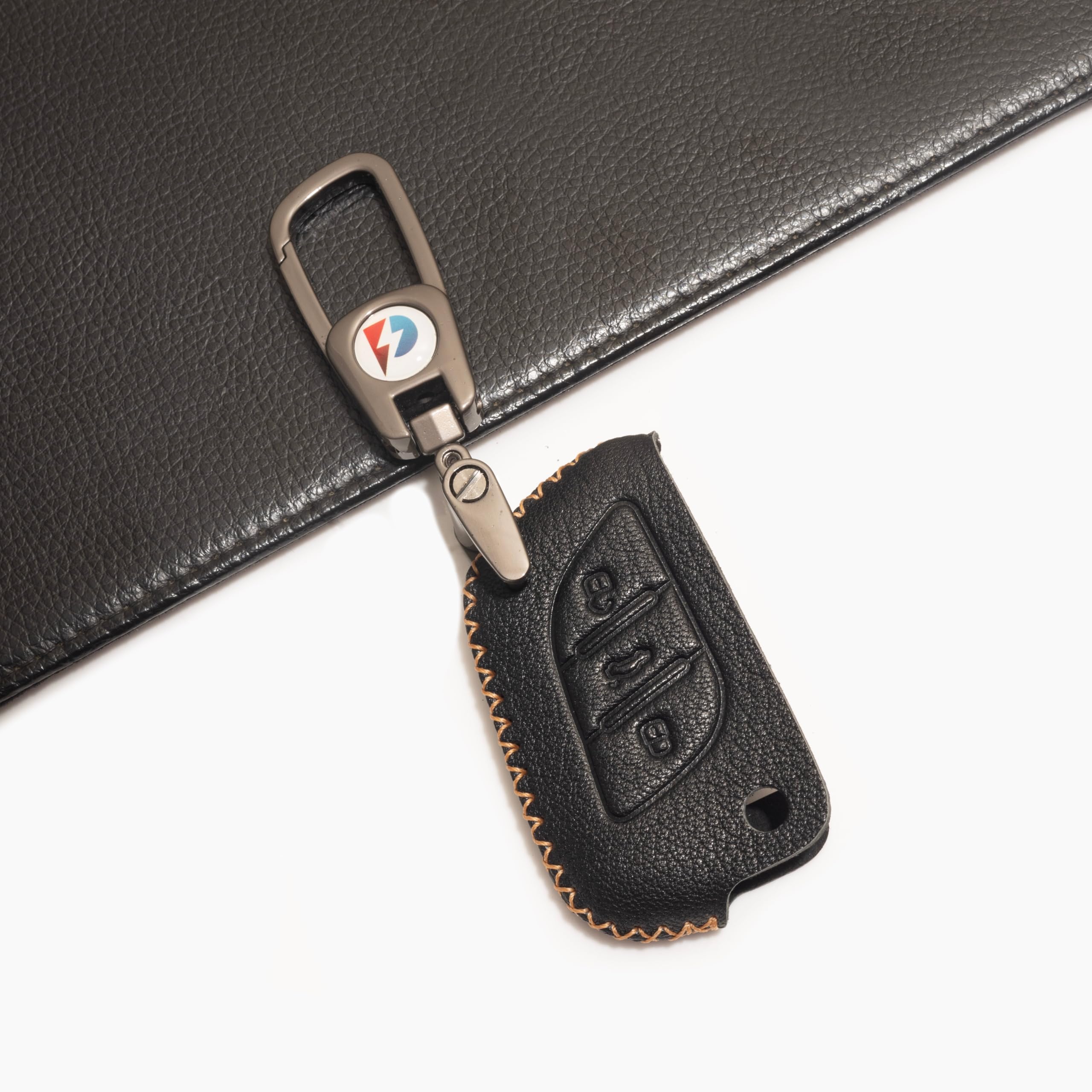 Genuine Leather Key Cover Compatible with Honda Elevate, Honda City, Honda Amaze, Honda Jazz, Honda Civic, Honda CR-V and Honda WR-V 2 Button Flip Key Protective Key Case-image-40