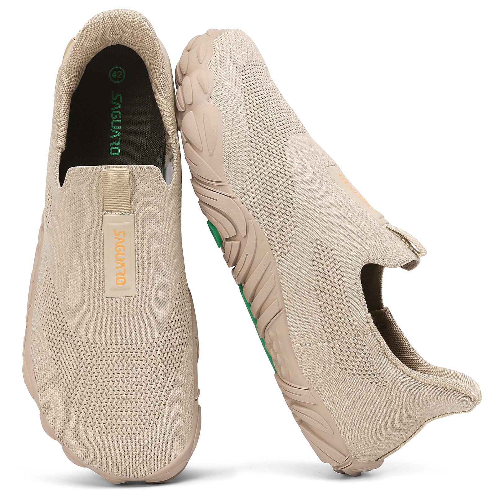 SAGUARO Unisex Zapatillas Barefoot Minimalistas sin Cordones & Punta Ancha, Talla 36-46