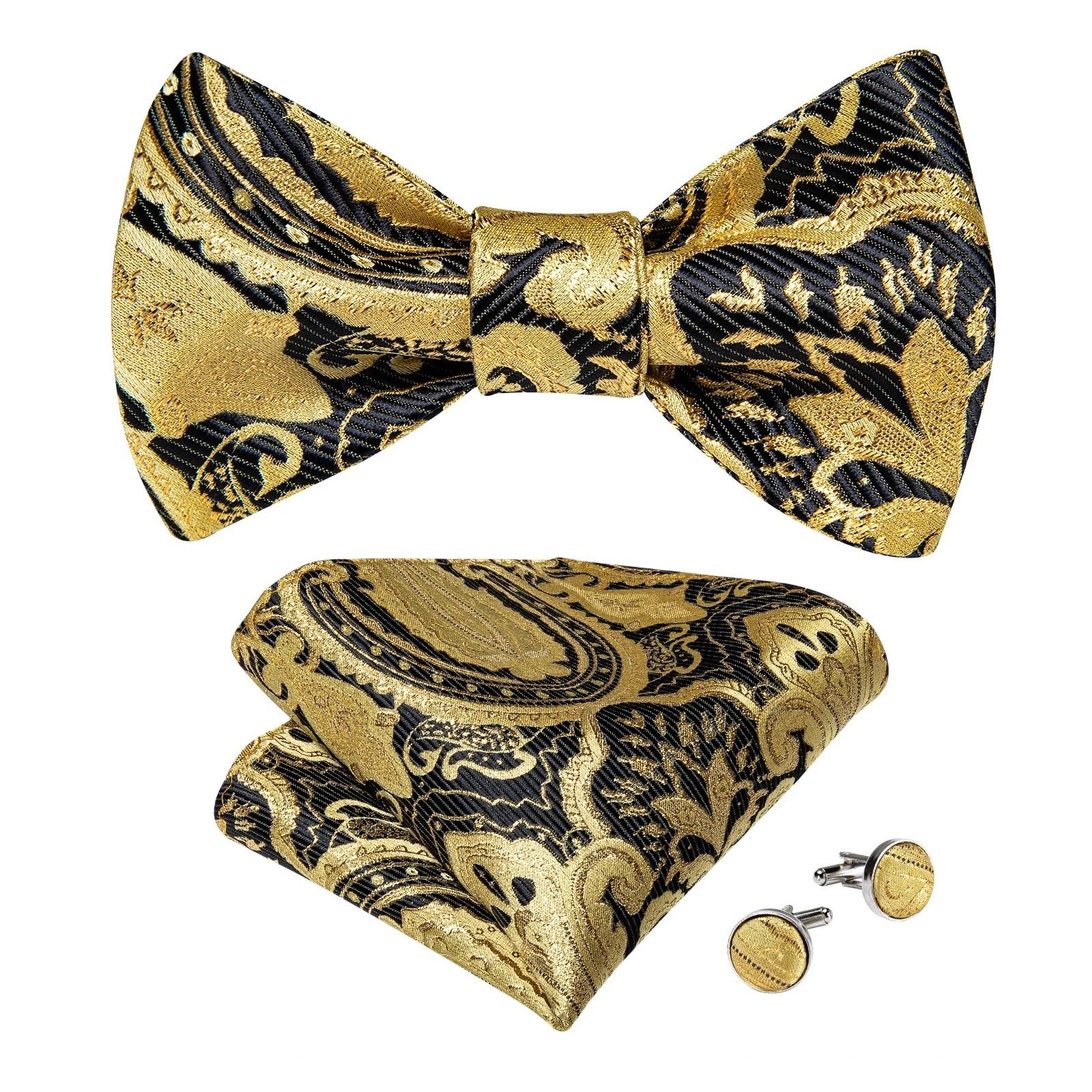 Un conjunto de broche de boda tejido en seda con corbata for hombre.