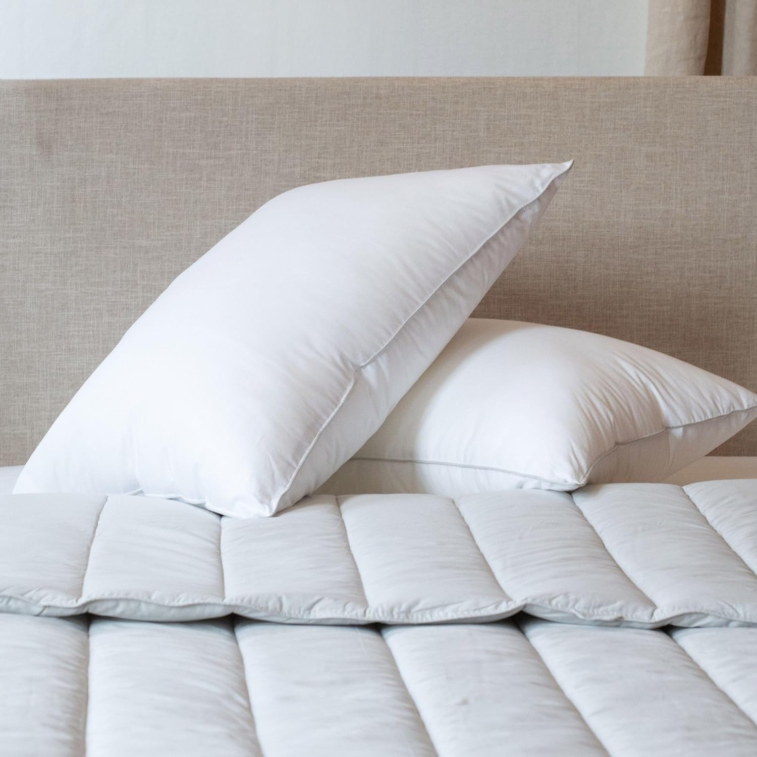 Bokser Home 2 Pack Down Alternative Bed Pillow King (U.S. Standard), Medium