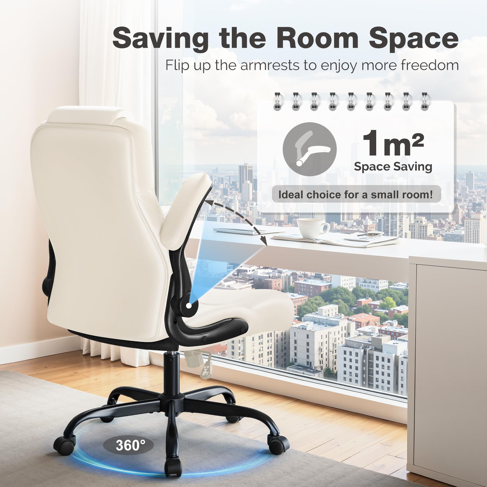 Furmax Big and Tall Office Chair 500lbs Heavy Duty Office Chairs Ergonomic High Back Desk Chair Adjustable Flip — view 3