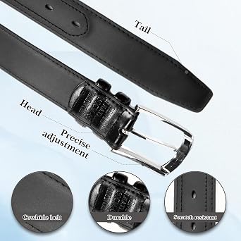 Men's Belt Big & Tall 56-80 Genuine Leather Belt Reinforced Strap Casual Work Jean Extra Long Belts