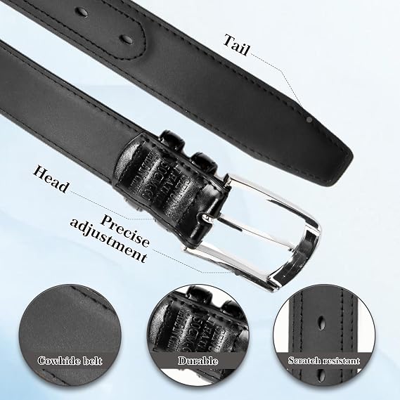 Men's Belt Big & Tall 56-80 Genuine Leather Belt Reinforced Strap Casual Work Jean Extra Long Belts