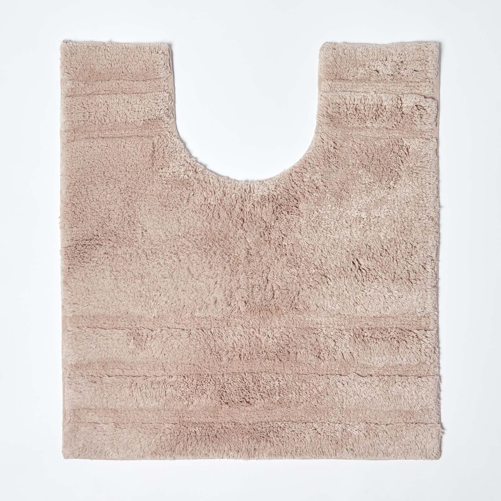 HOMESCAPES Spa Supreme Luxury Pedestal Mat, Stone, Very Heavy 1800 GSM, Super Soft Plush Cotton, 50x55cm, Washable at Home. Bath Mats Sold Seperately