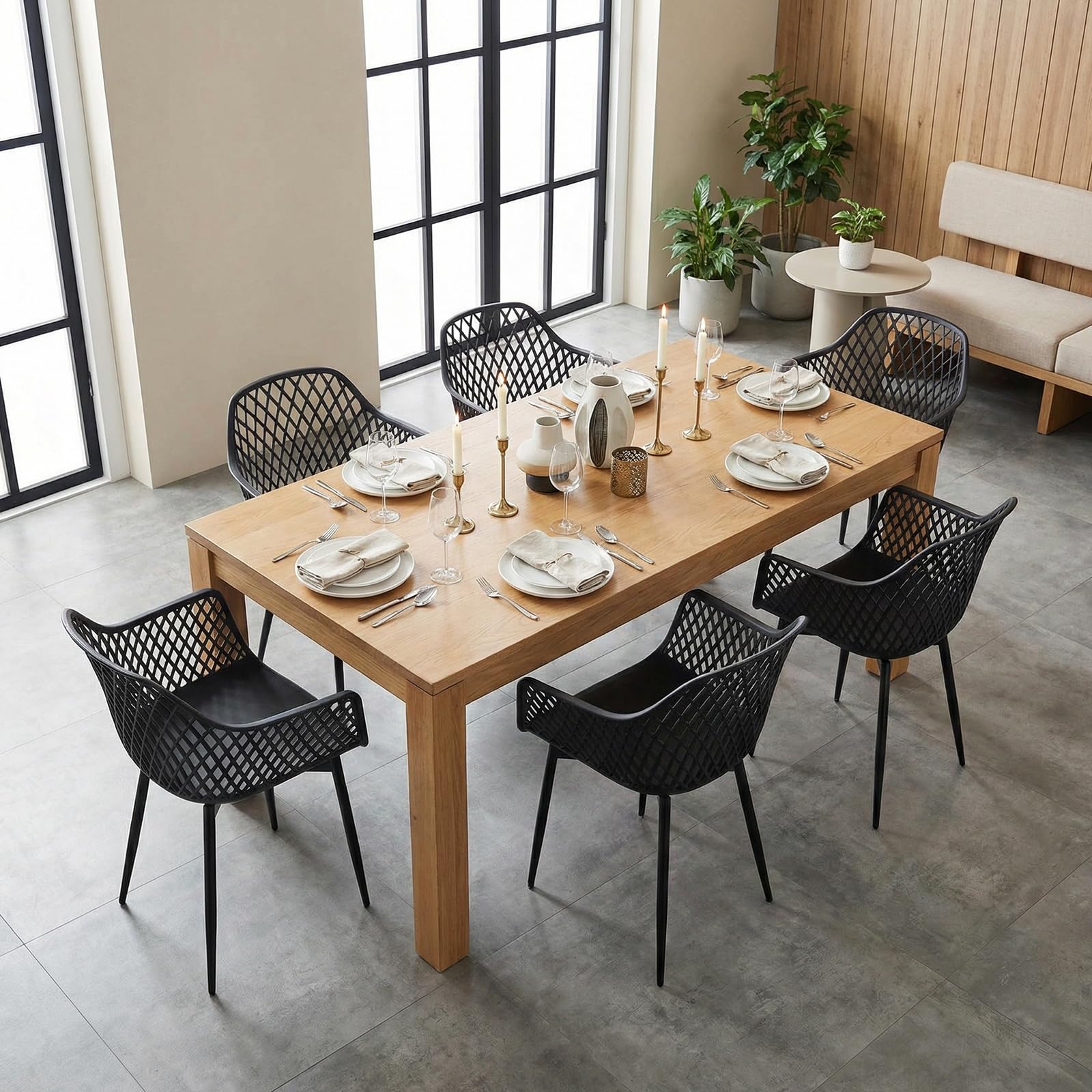 buybyroom Chaise Salle a Manger Lot de 4, Chaise Ergonomique, Chaise de Cuisine avec Accoudoir, Convient pour la Salle à Manger, Le Salon, la Cuisine et la Chambre, Noir