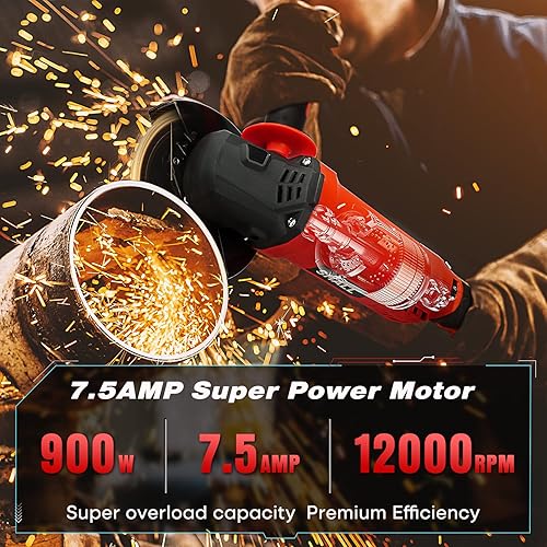 Miniatura 3 de SHALL Herramienta de amoladora angular de 75 amperios 4-12 pulgadas herramientas eléctricas de amoladoras de 6 velocidades variables molinillo de