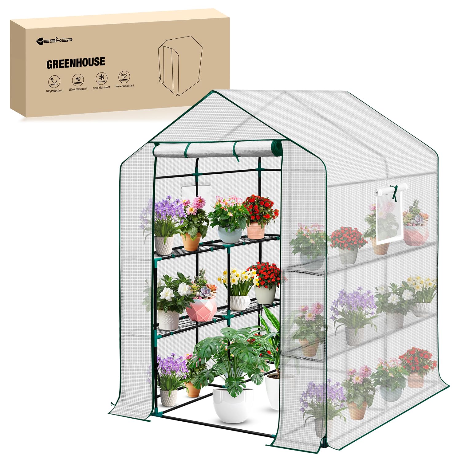 Yesker 57.5x57 Walk-In Greenhouse