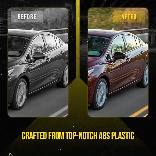 Miniatura 3 de Patentado Tech MC6273BLK - Cubierta de espejo superior negra brillante compatible con Chevrolet Cruze 2016-2019