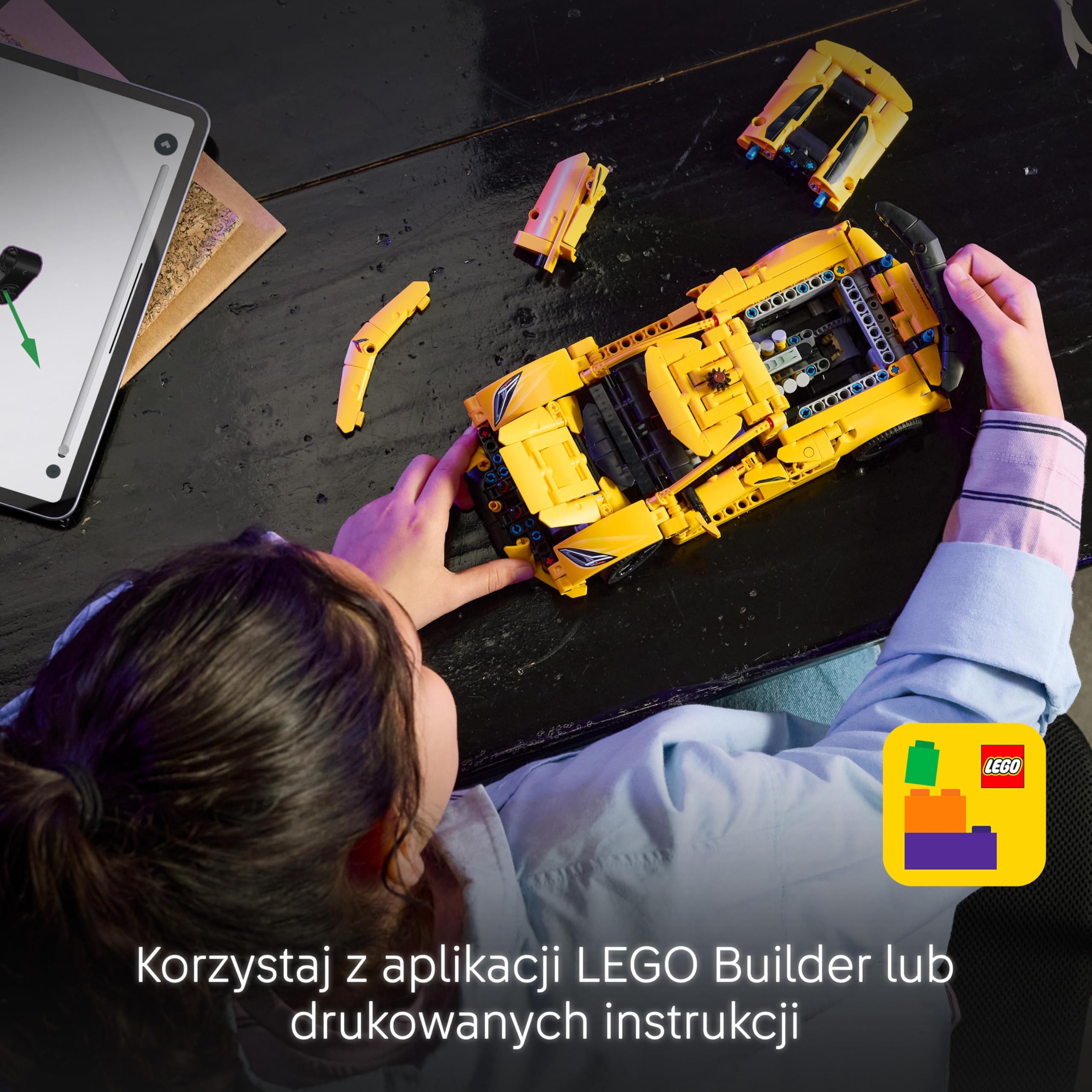 LEGO Technic Chevrolet Corvette Stingray 42205 | Model samochodu, klocki konstrukcyjne, prezent dla fana motoryzacji, zabawka edukacyjna dla dzieci 9+, 732 elementy