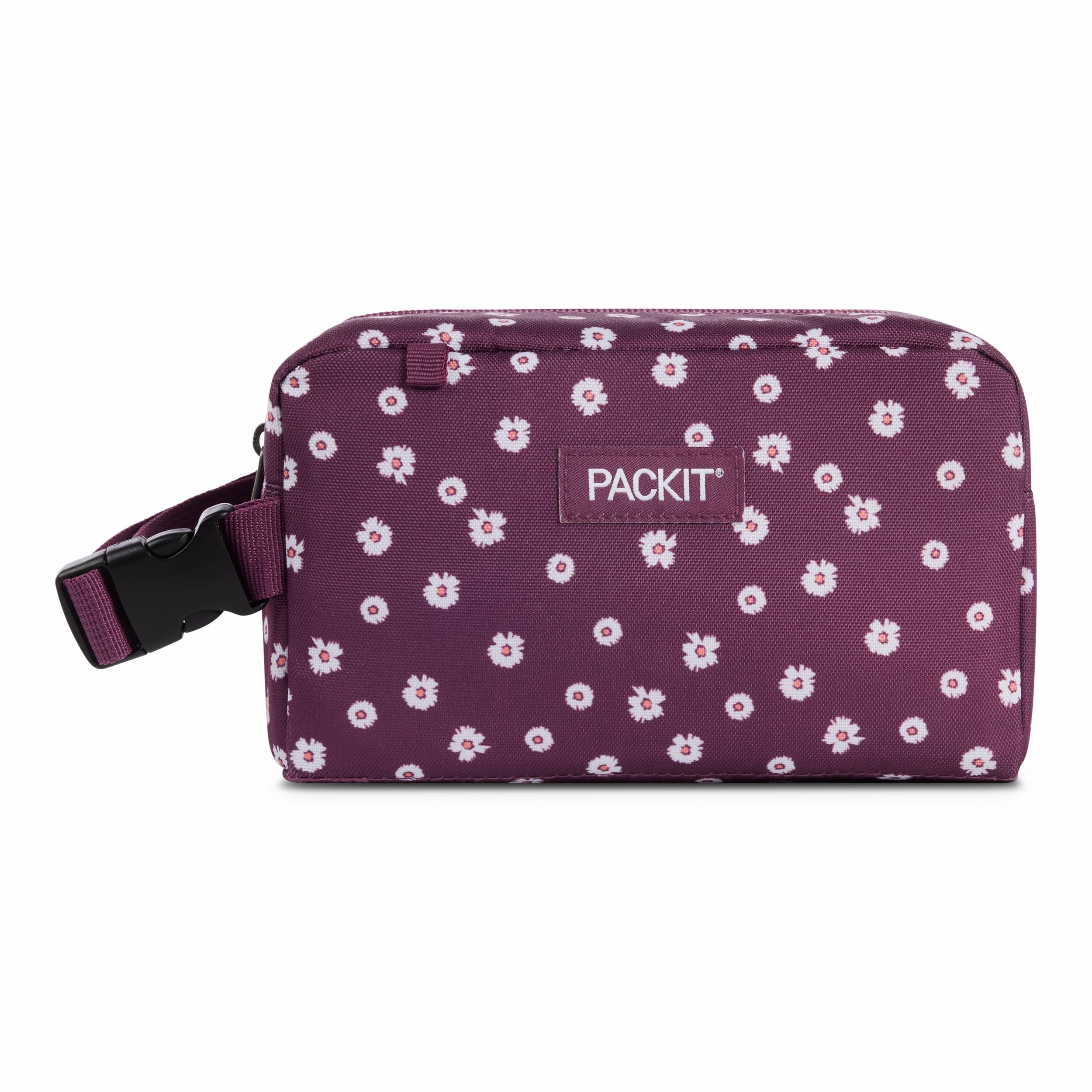 PackIt Freezable Snack Box, Ditsy Daisy Plum