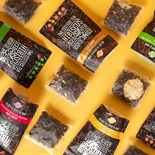 Miniatura 6 de Two Sisters Hibiscus - Bolsas de té de tamaño familiar  Té de hibisco hecho de flores secas de hibisco  6 bolsas de té de lima jumbo