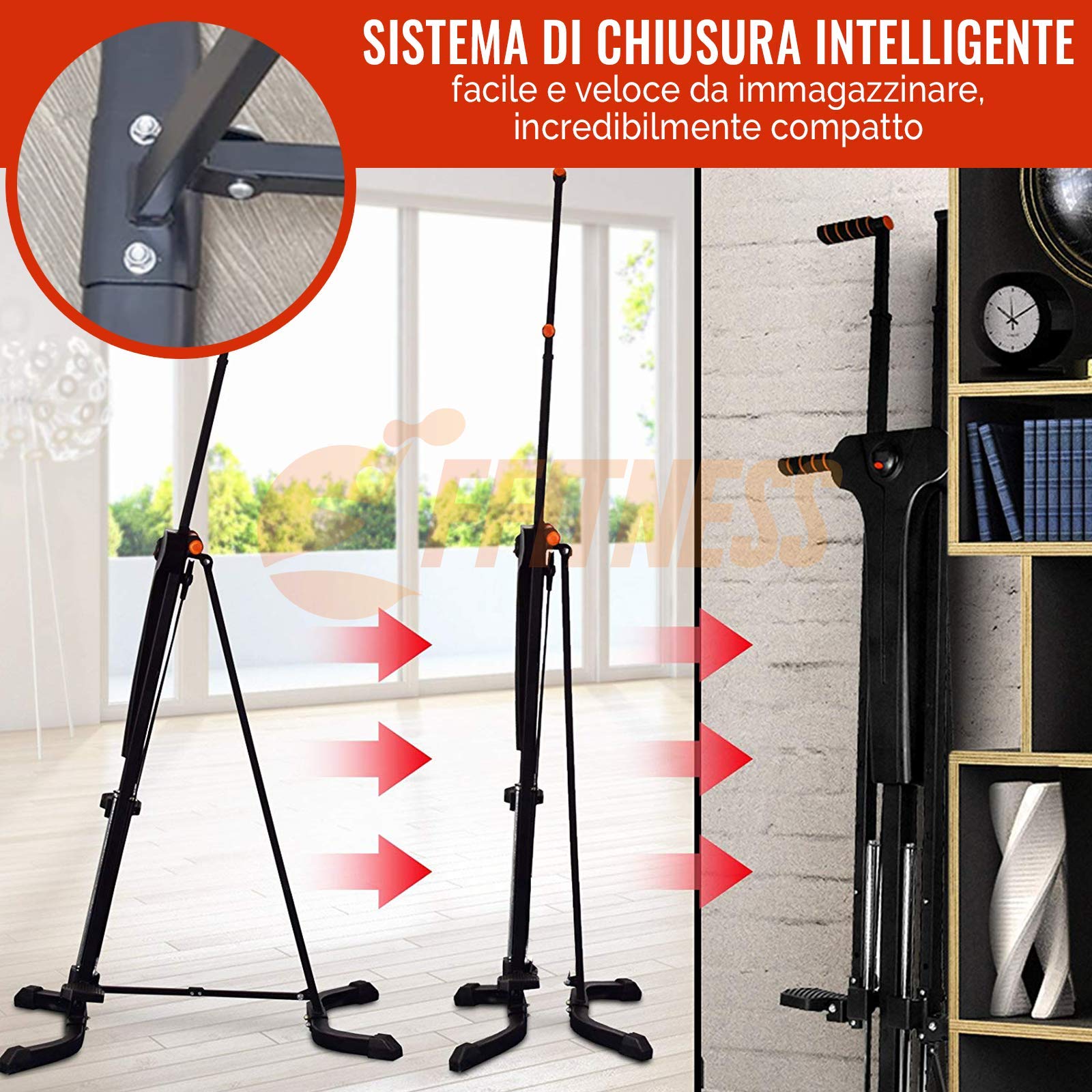 FFitness FLMD410N Stepper Climber Alpinista Vertical Maquinaria Escalada Vertical Workout Ejercicios Cardio Gimnasio Doméstico Aeróbico Entrenamiento HIIT Scalamontañas