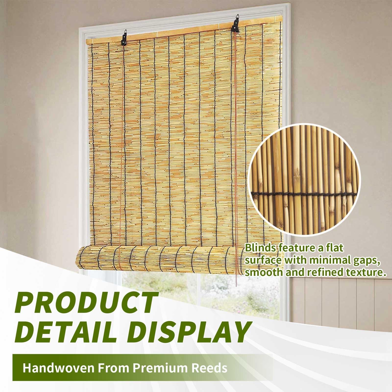 Tende In Bambu Da Esterno 120x250 150x210 150x310cm Tenda Di Bambù Privacy Tende Di Canna Tenda In Midollino Con Sollevatore Facile Da Installare Per Verande Gazebo(Natural Black,W120 x L230 cm)