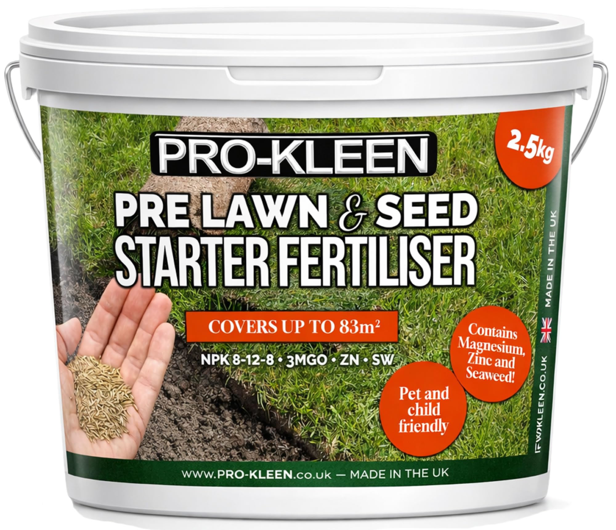 ProKleen Pre Lawn & Seed Starter NPK Fertiliser Nutrients Grass Growth 2.5kg