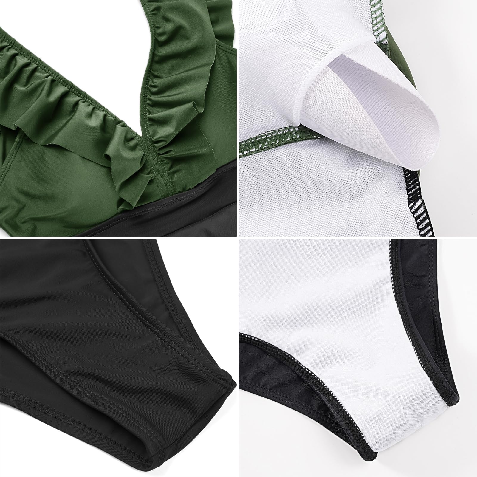 heekpek Costume da Bagno Donna Intero Vita Alta Bikini Costumi Interi Sexy Piscina Spiaggia Elegante Un Pezzo Push Up Floreale Bikini Mare