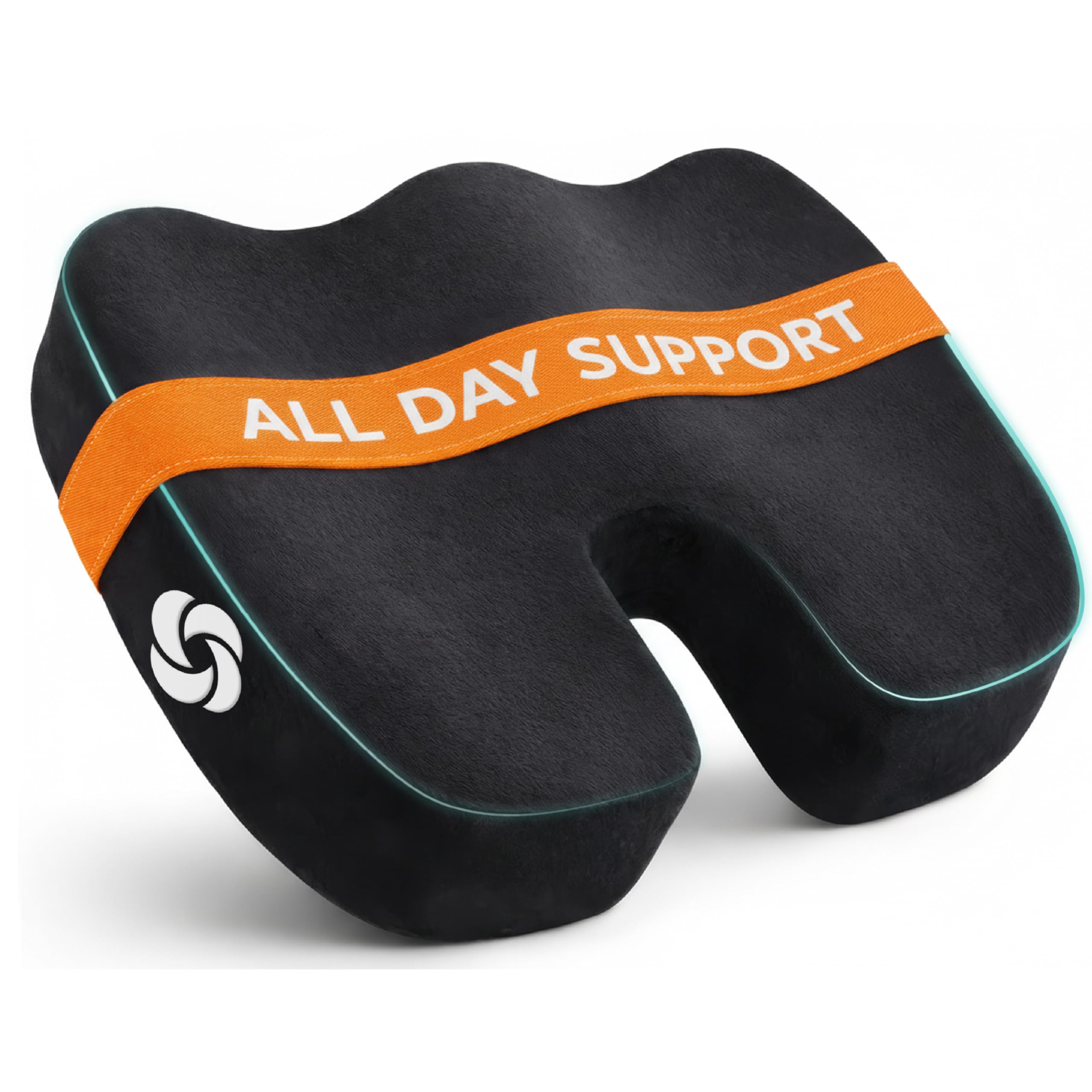 Orthopedic Seat Cushion for Office Chair or Car Seat [HIGH GRADE - MEMORY FOAM], Versatile Supportive Pillow with Soft Plush Cover [2.75" THICKNESS], Black