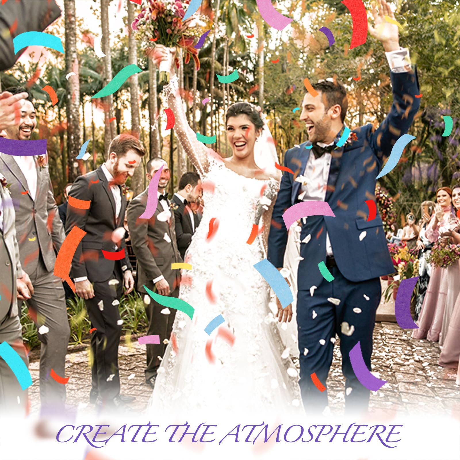 Konfettikanone, mehrfarbige Party-Popper, 6 Stück, 30,5 cm, Konfetti-Stäbe für Geburtstag, Hochzeit, Weihnachten, Schuleröffnung, Abschlussfeier, Silvester und Fotoshootings
