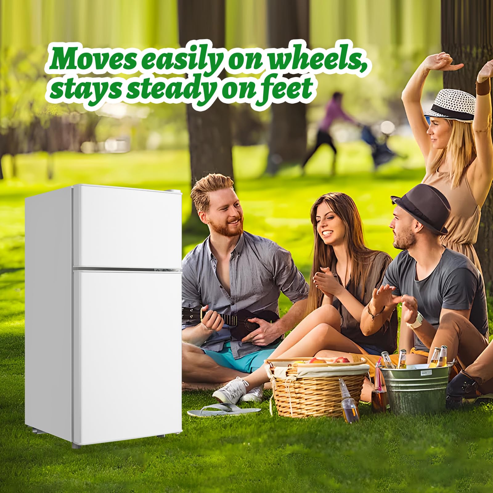 DEMULLER 2.4 Cu.ft Mini Fridge with Top Freezer Apartment Size Dual Door Compact Refrigerator for Personal Use Small Fridge with Egg tray, 7 Temperature Control For Dorm, White on Fridge.com
