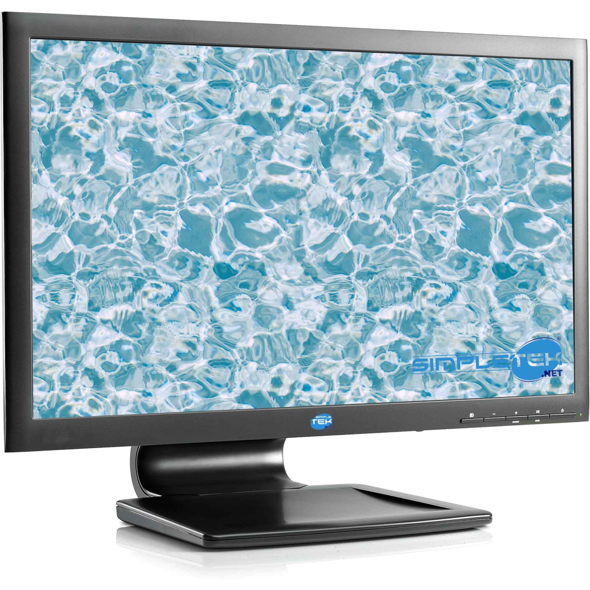 SIMPLETEK - Monitor Nero Widescreen LCD 20" HD+ - DisplayPort DVI VGA Hub USB | Montaggio a parete | Base regolabile inclusa (Ricondizionato)