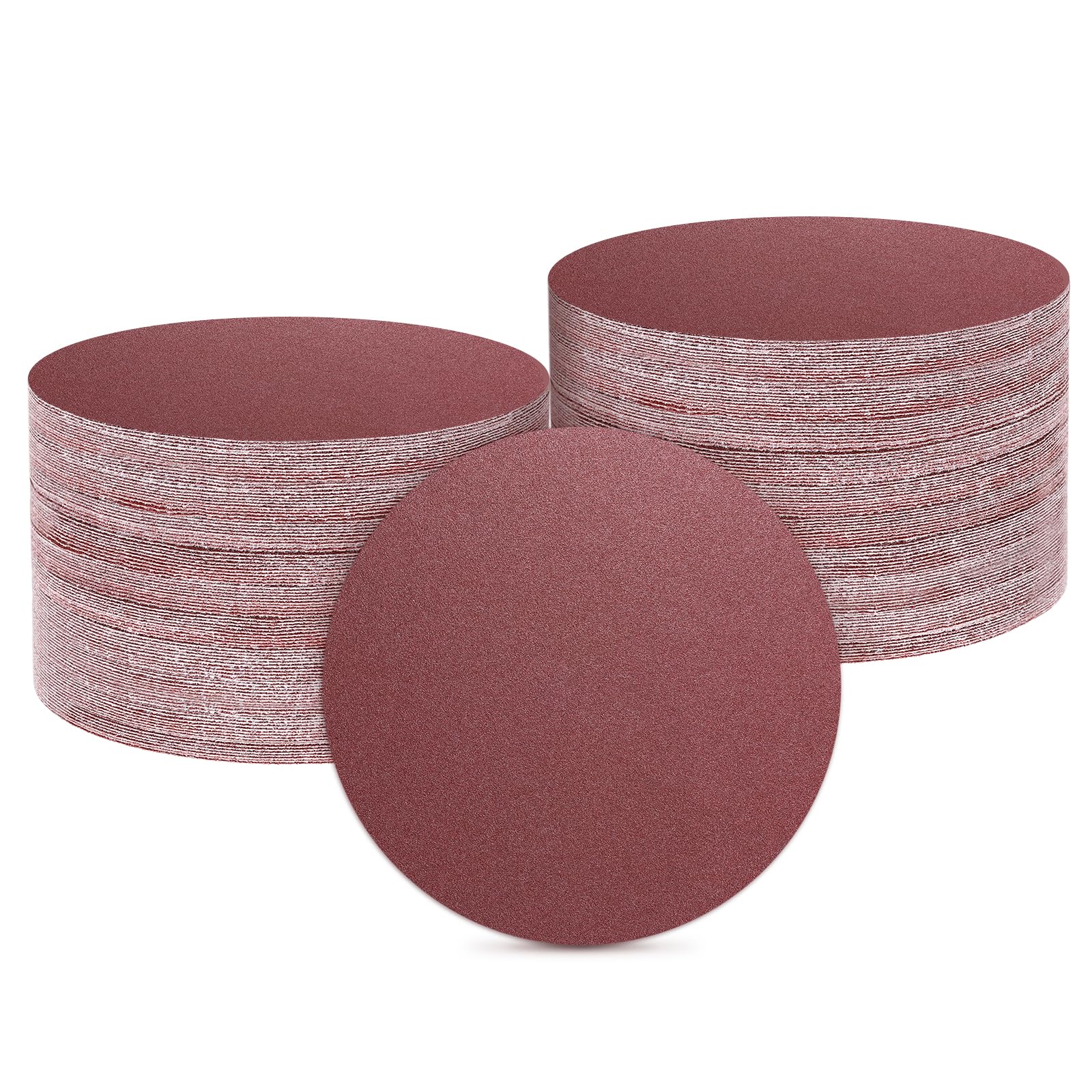 sourcing map 5 Pcs 50mm 2 Inch Sanding Discs, 180 Grit Hook and Loop Sandpaper, No-Hole Aluminum Oxide Orbital Sander Sandpaper for Woodworking Automotive Metal Polishing, Red — image 1