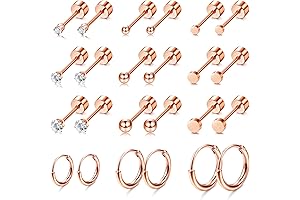 Small Sterling Silver Flat Back Stud Earrings