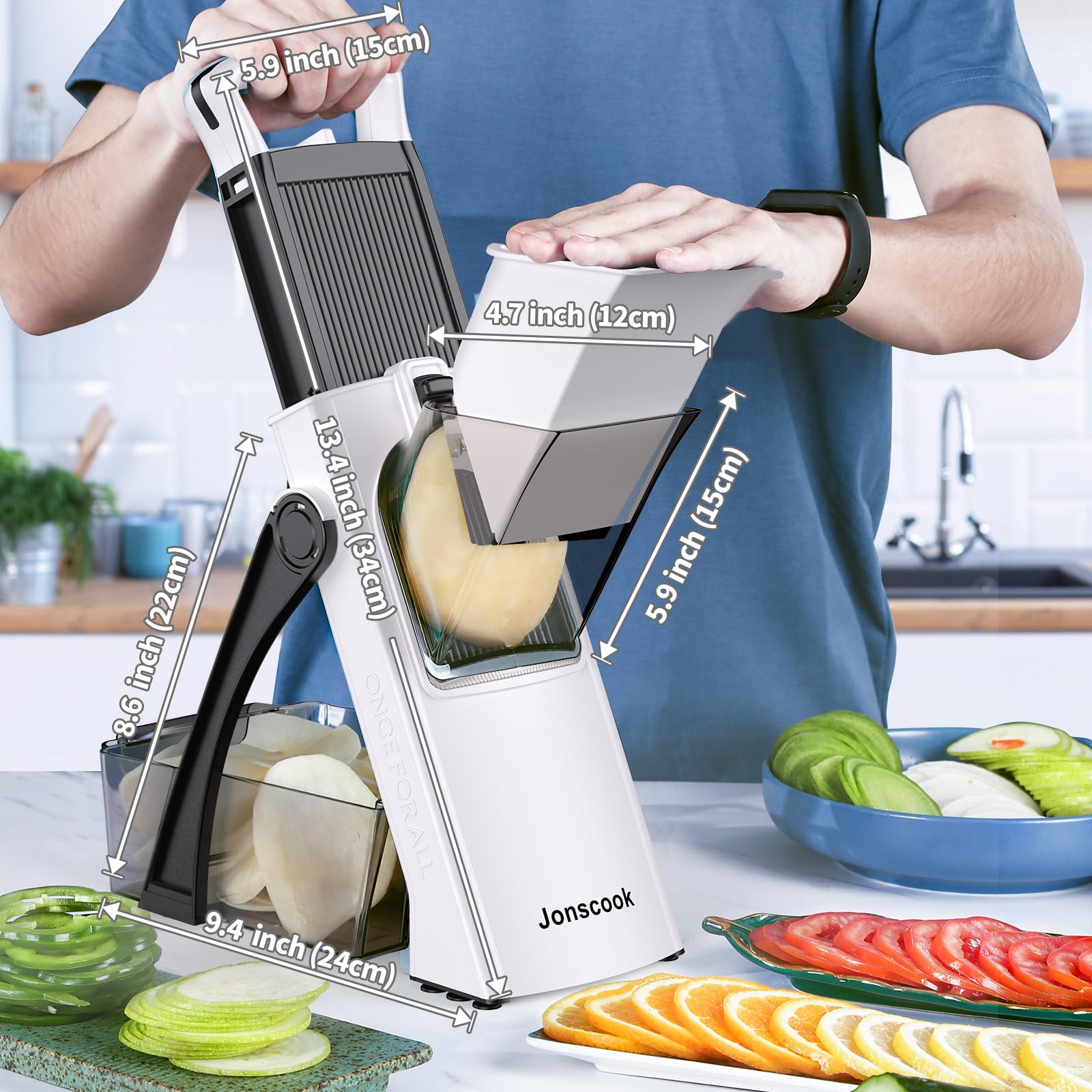 afe Veggie Chopper Gemüseschneider, Pommes Frittierschneider, Zwiebelhacker