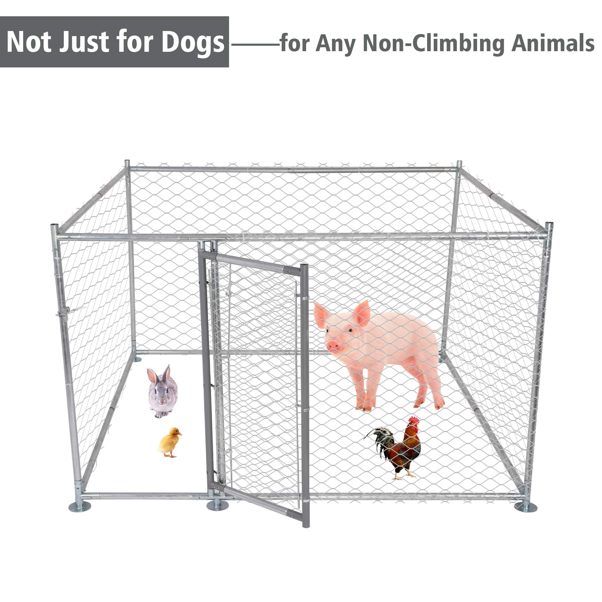 Luckyermore Metal Dog Kennel Outdoor For Large Dog Easy To