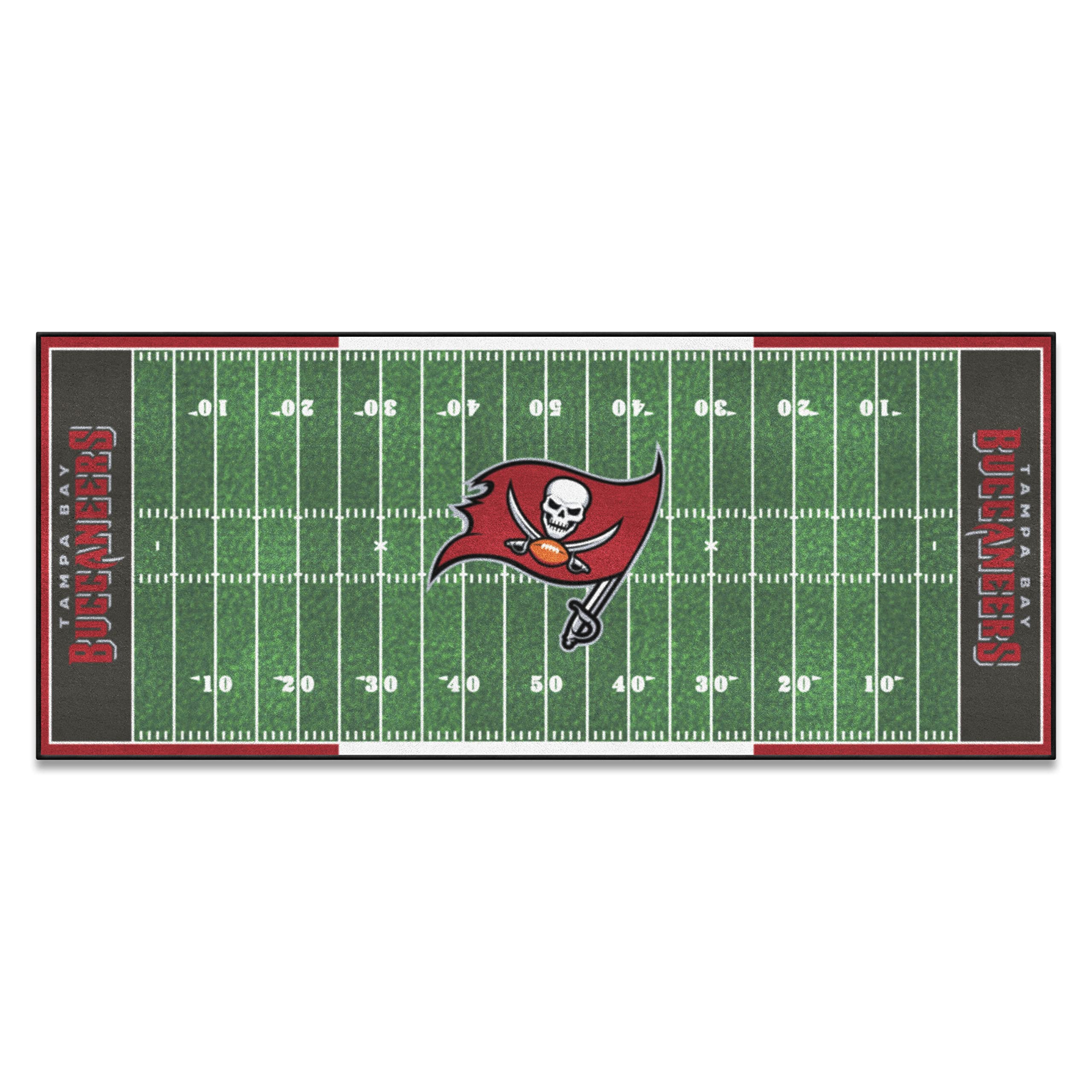 FANMATS - 7368 NFL Tampa Bay Buccaneers Nylon Face Football Field Runner 30"x72"