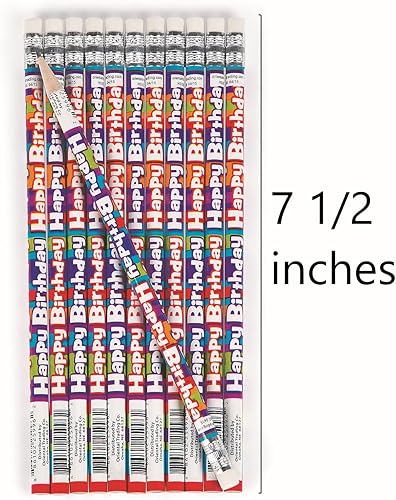 Miniatura 3 de Fun Express Lápices de feliz cumpleaños – Juego a granel de 24 para profesores y estudiantes – Suministros para el aula, recompensas, folletos y