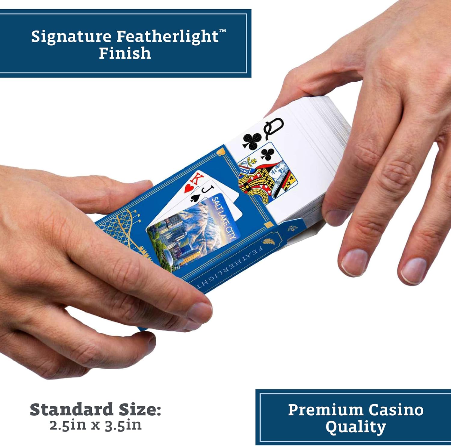 Boardwalk Puzzles Premium Featherlight Unique Playing Cards, Fun Themed Deck for Home and Travel | Salt Lake City