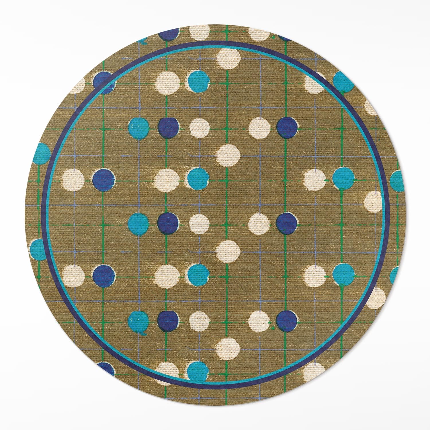 Tapis vinyle ø60 cm rond PVC intérieur maison déco salon chambre cuisine