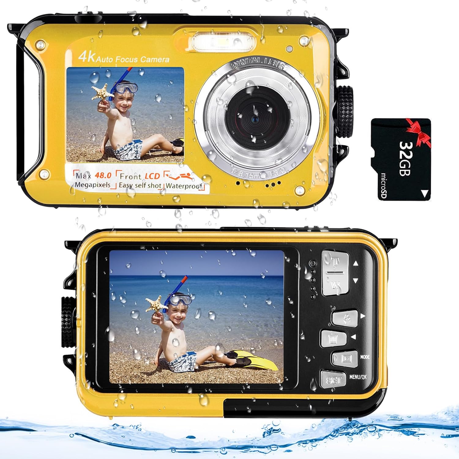 Fotocamera impermeabile FHD 2,7 K 48 MP impermeabile fotocamera digitale selfie doppio schermo LCD a colori poster impermeabile fotocamera digitale per lo snorkeling (806DYC) Fotocamera impermeabile FHD 2,7 K 48 MP impermeabile fotocamera digitale selfie doppio schermo LCD a colori poster impermeabile fotocamera digitale per lo snorkeling (806DYC)