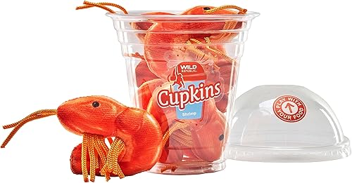 Wild Republic Cupkins, camarones, juguete de peluche, regalo para niños, juguete de peluche, relleno es botellas de agua recicladas