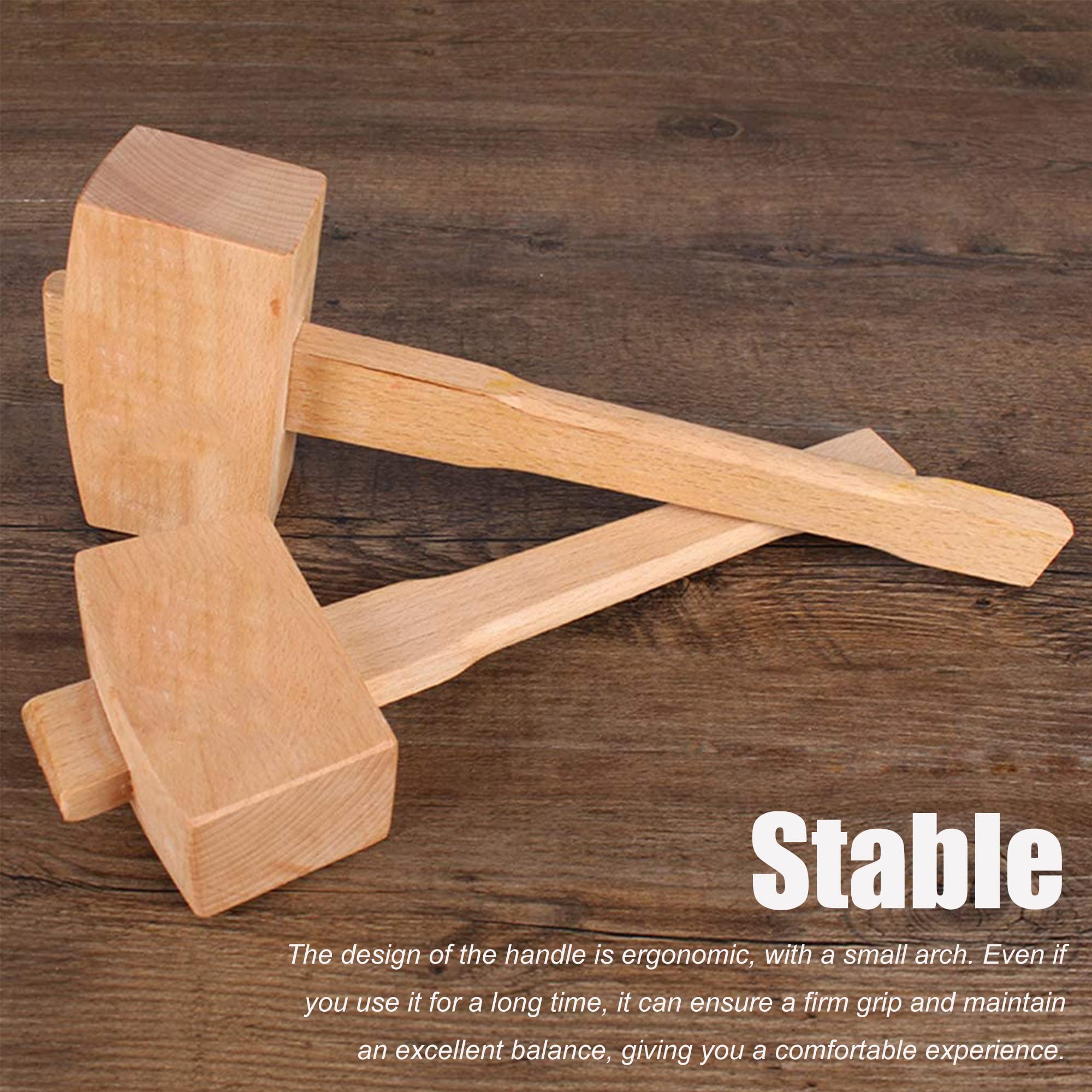 Herramienta de Carpintería de Madera - Martillo de Madera con Cincel y Pieza de Goma de 245 mm