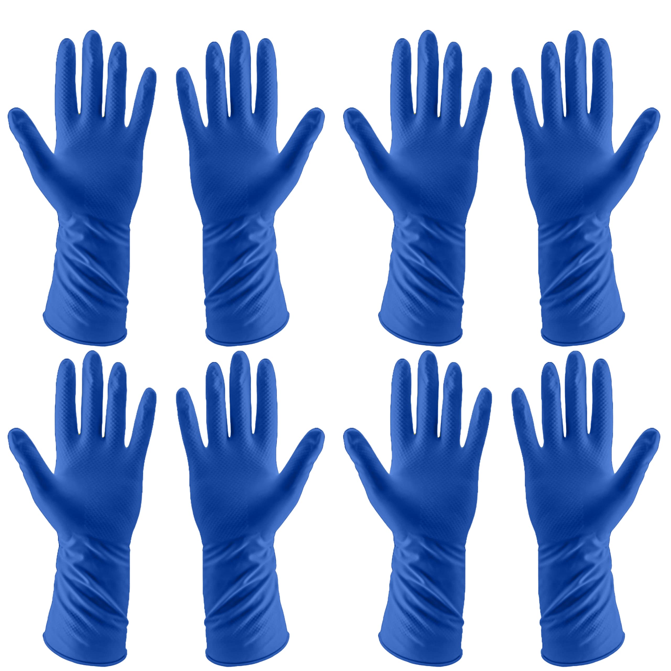BOHEMEO Natural Rubber Medium Flock lined Household Cleaning Gloves, Pack of 4 Pairs, Blue (B0BW12LGLX) Amazon Price History, Amazon Price Tracker