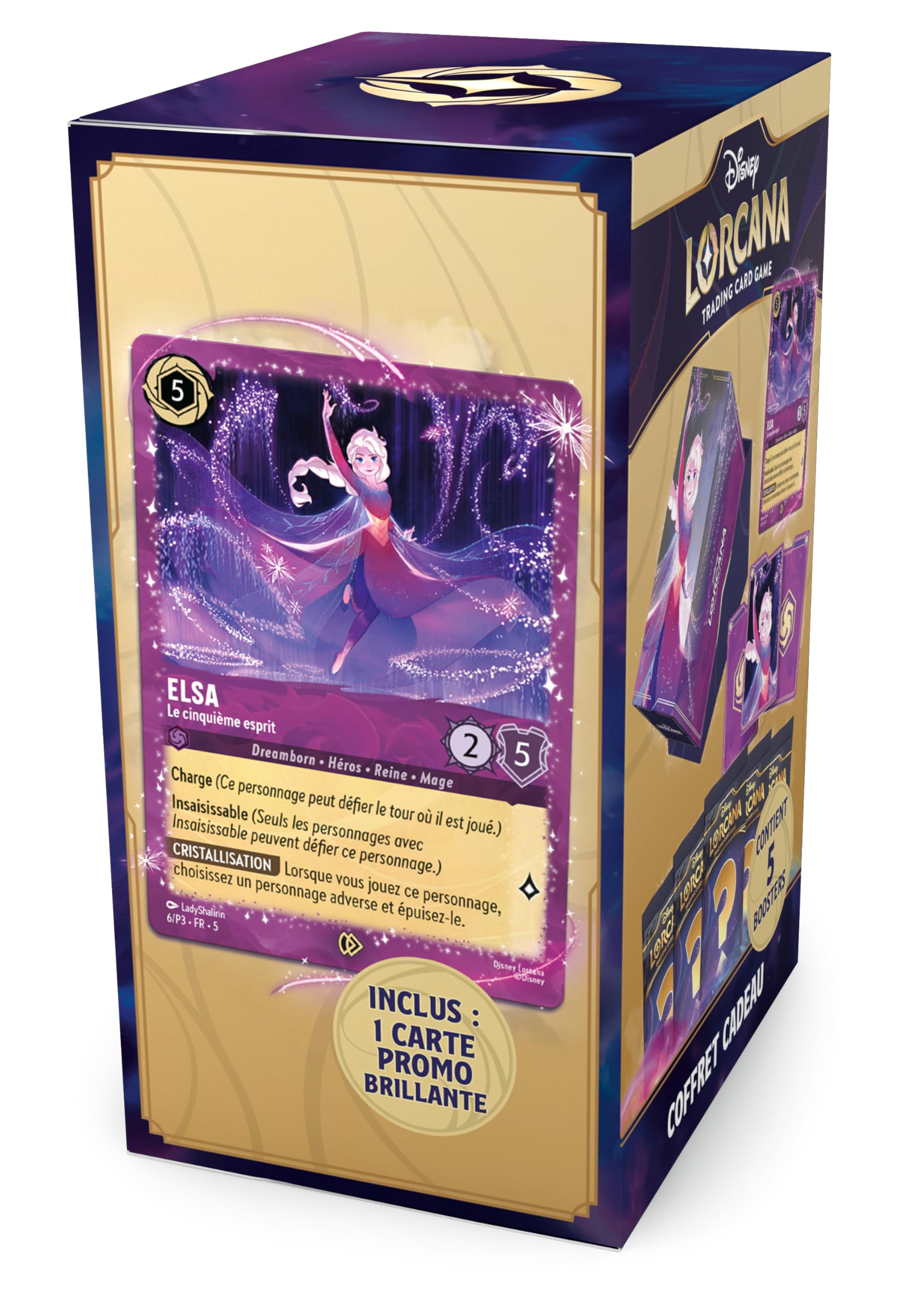 Ravensburger - Disney Lorcana TCG - kolekcjonerska gra karciana - Pudełko upominkowe Elsa - Pudełko do przechowywania kart Disney Lorcana - Od 8 lat - wersja francuska