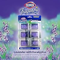 Vista 3 de Clorox Fraganzia - Gel ambientador adhesivo para botes de basura, Lavanda con aroma a eucalipto, sin enchufe, desodorante adhesivo para botes