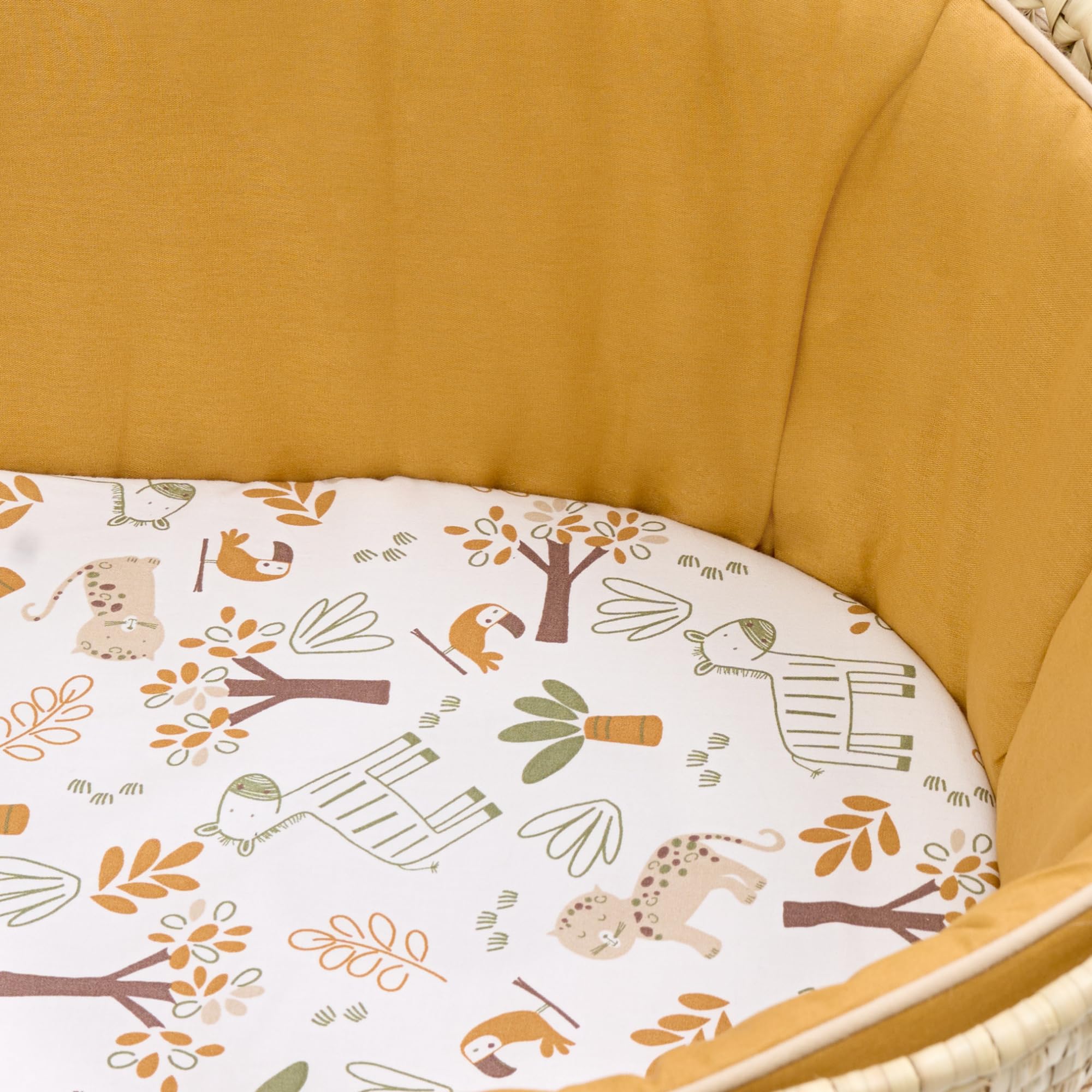 Clair de Lune Couffin et Support en Palmier Biologique, Jaune