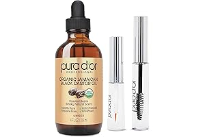 PURA D'OR 4 Oz ORGANIC Jamaican Black Castor Oil - 100% Pure...