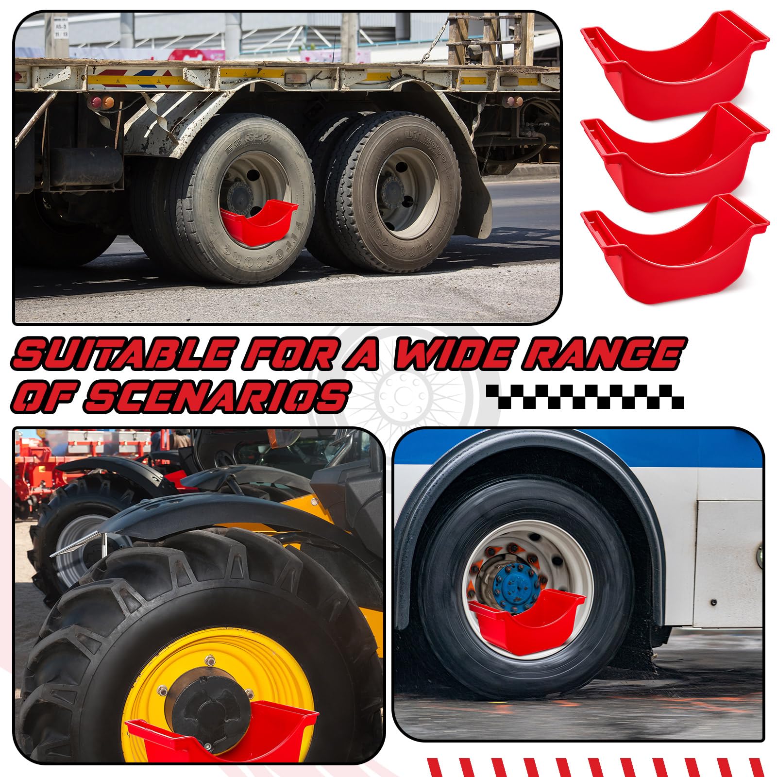 Snapklik Gisafai 4 Pieces Oil Drain Pan For Wheels Plastic Truck snapklik-gisafai-4-pieces-oil-drain-pan-for-wheels-plastic-truck