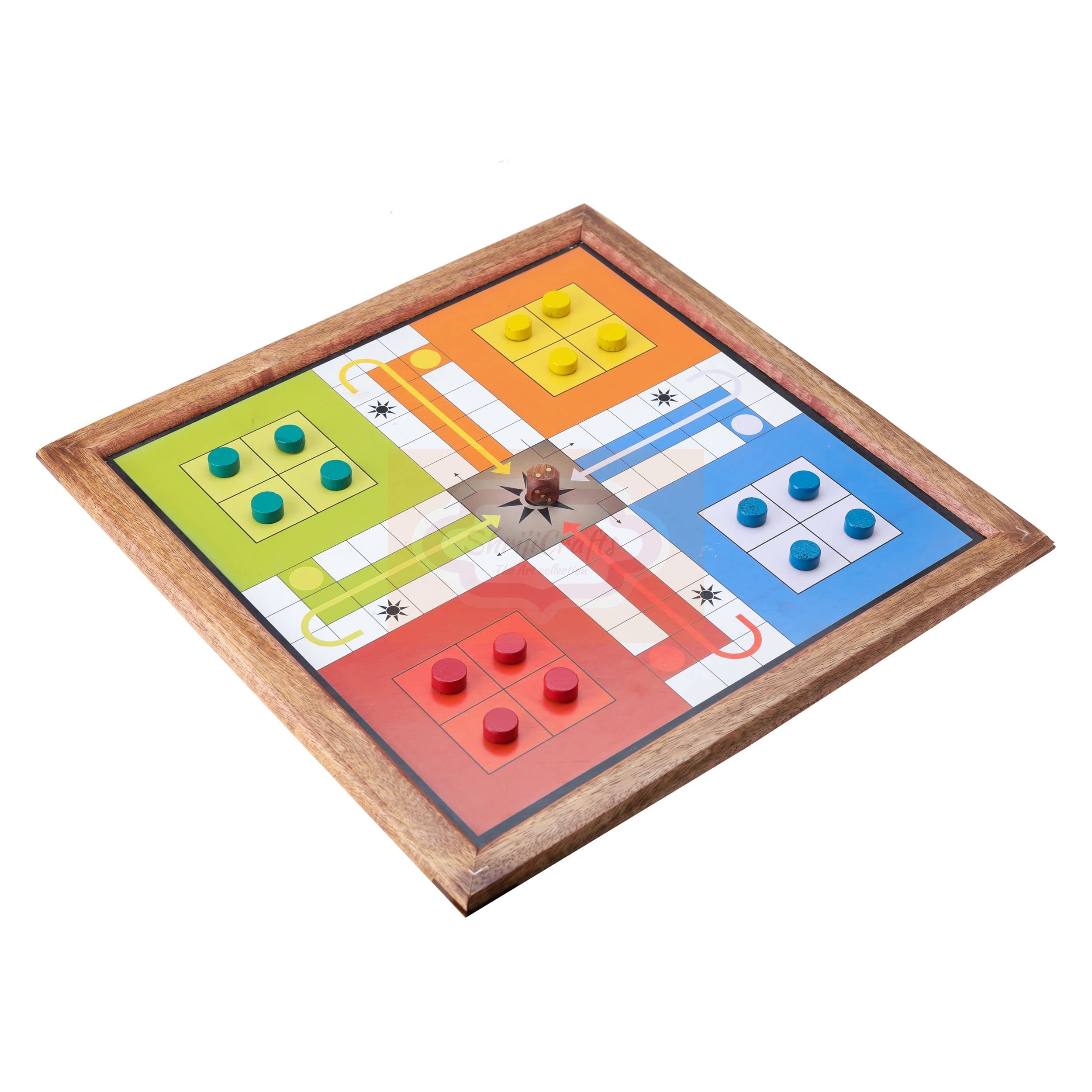 Buy Shriji Crafts Handmade Classic Wooden 2 in 1 Ludo Snakes