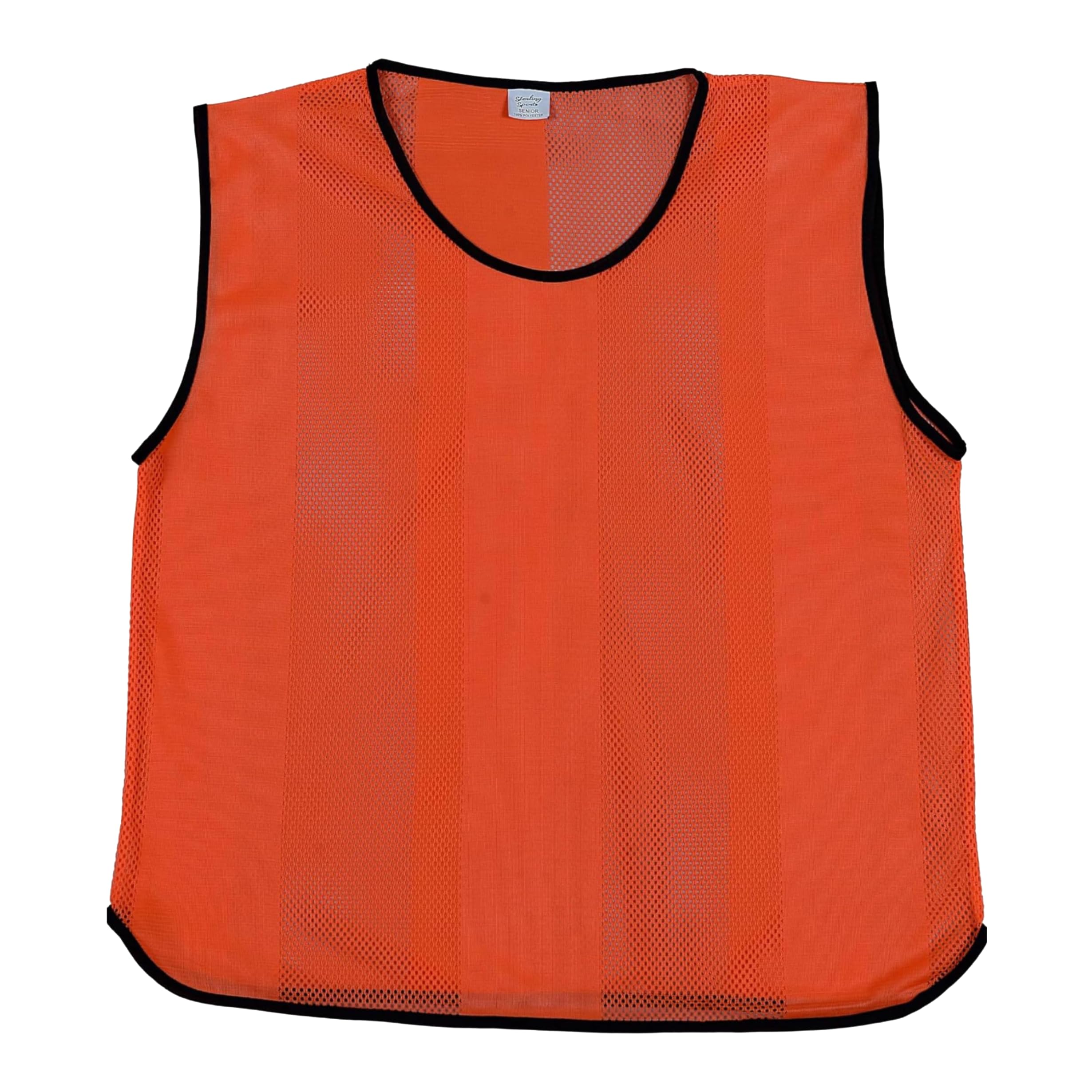 Sterling Sports 5 X Training Bibs Sports Mesh Football Bibs Adult (Pack of 5) - Quick Dry Football Training Equipment For Soccer, Rugby, Basketball & Cricket Bibs (Orange, Junior)