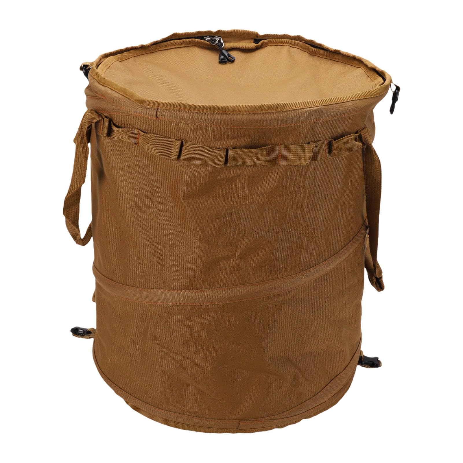 Bote de Basura Plegable, Contenedor de Almacenamiento Emergente Portátil Resistente de 62L para Aventuras Al Aire y Organización del Hogar (BROWN)