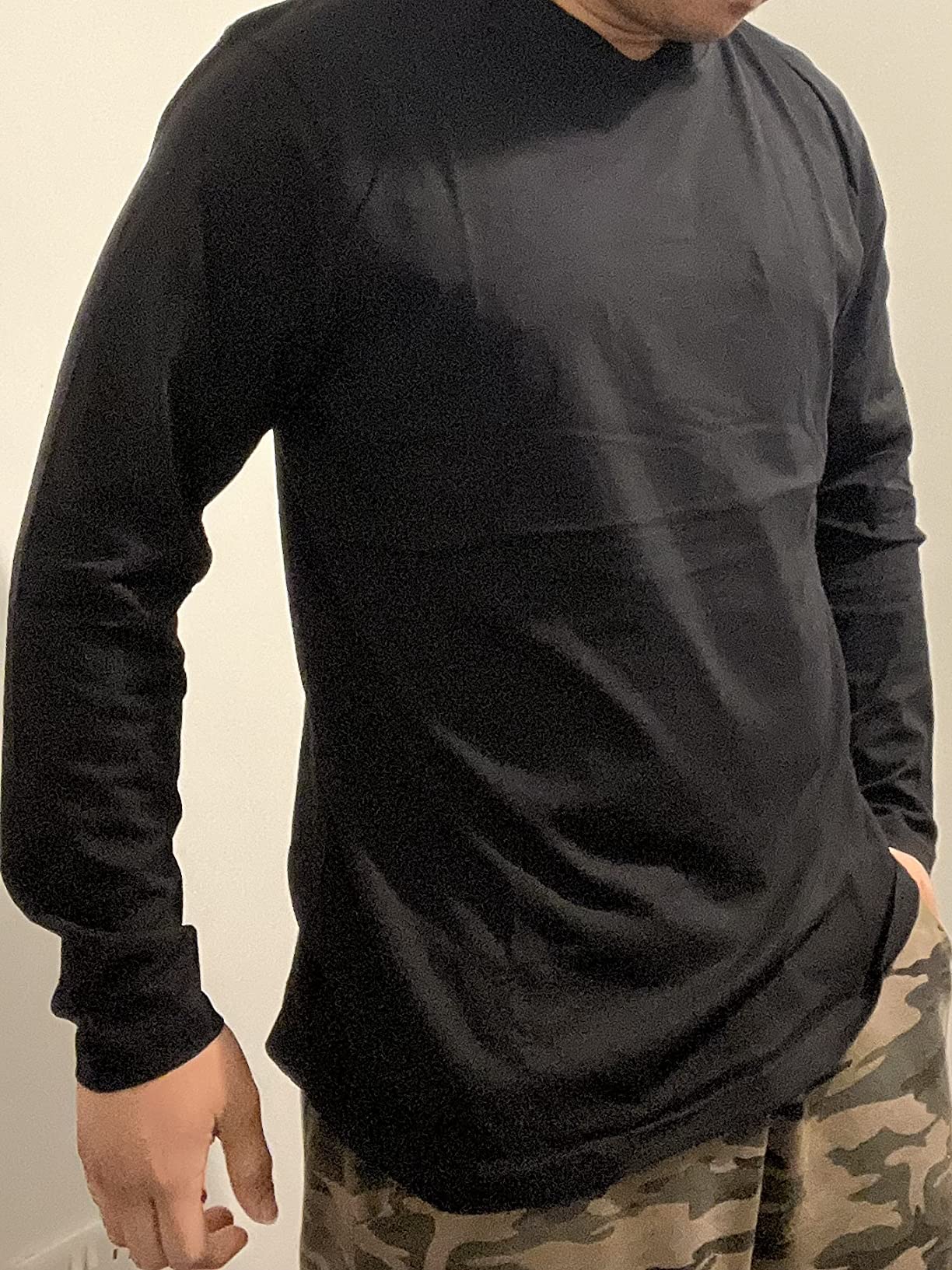 Charles Wilson 3 Pack Long Sleeved Plain Crew Neck T-Shirt : Amazon.co ...