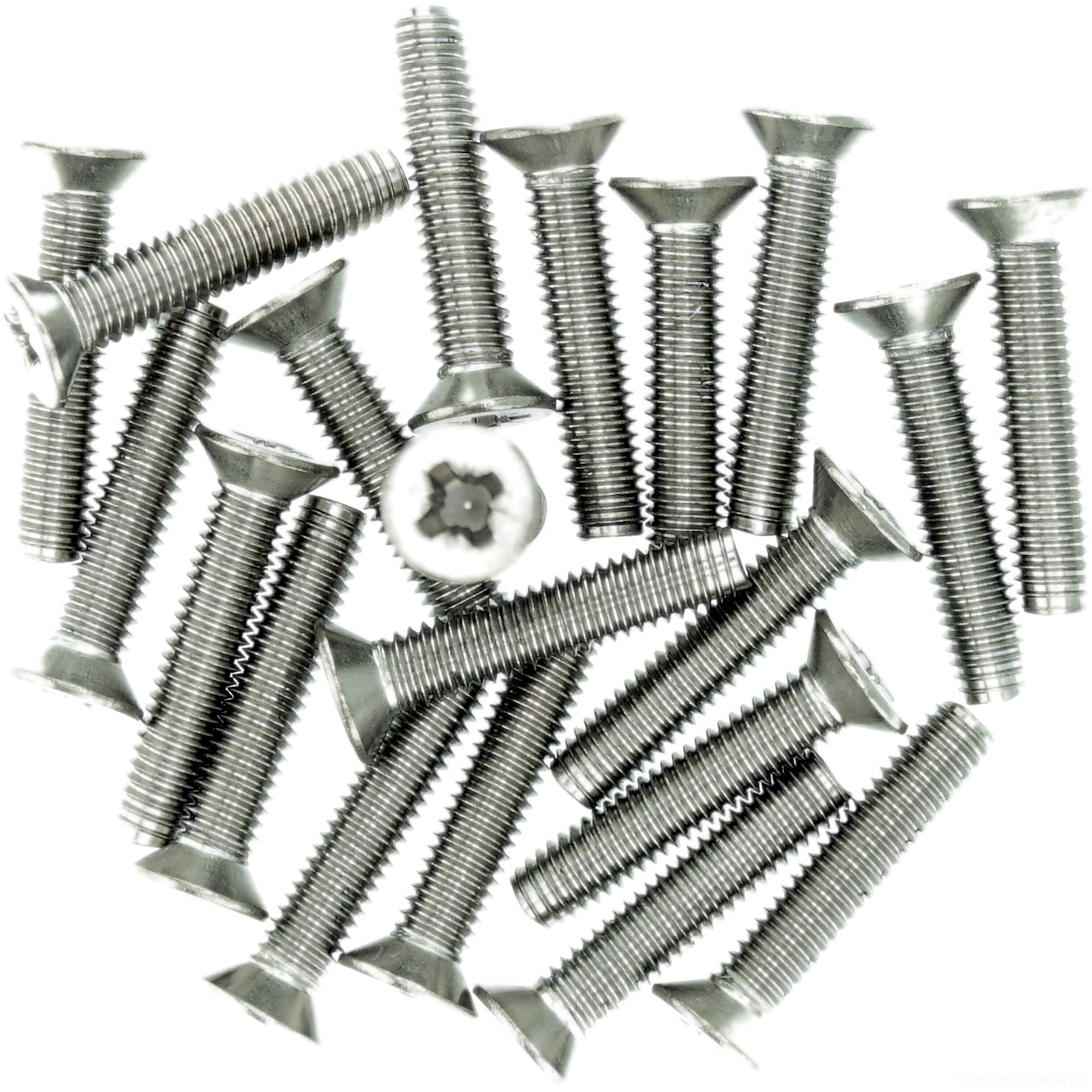 Singularity Supplies M3 (3Mm X 16Mm) Pozi Countersunk Thread Rolling Screw - Stainless Steel (A2) (Pack Of 20)